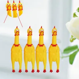 1 Pc Yellow Rubber Squeezing Screaming Chicken Toy for Pets  Dog Chew Toy MiniaturesSuper Durable Funny Novelty and Gag Toys
