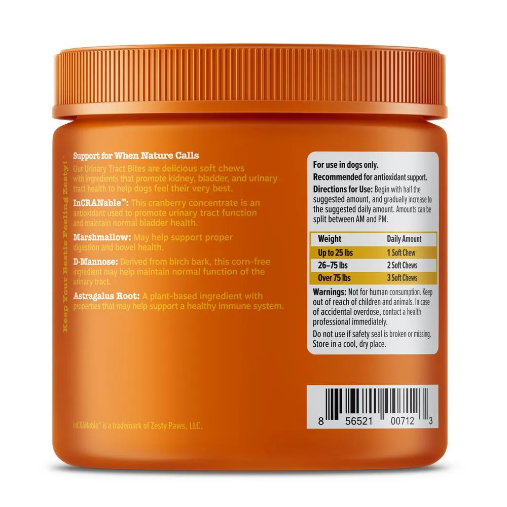 10% OFF: Zesty Paws Urinary Tract Bites Chicken Flavor Dog Supplement Chews 90ct