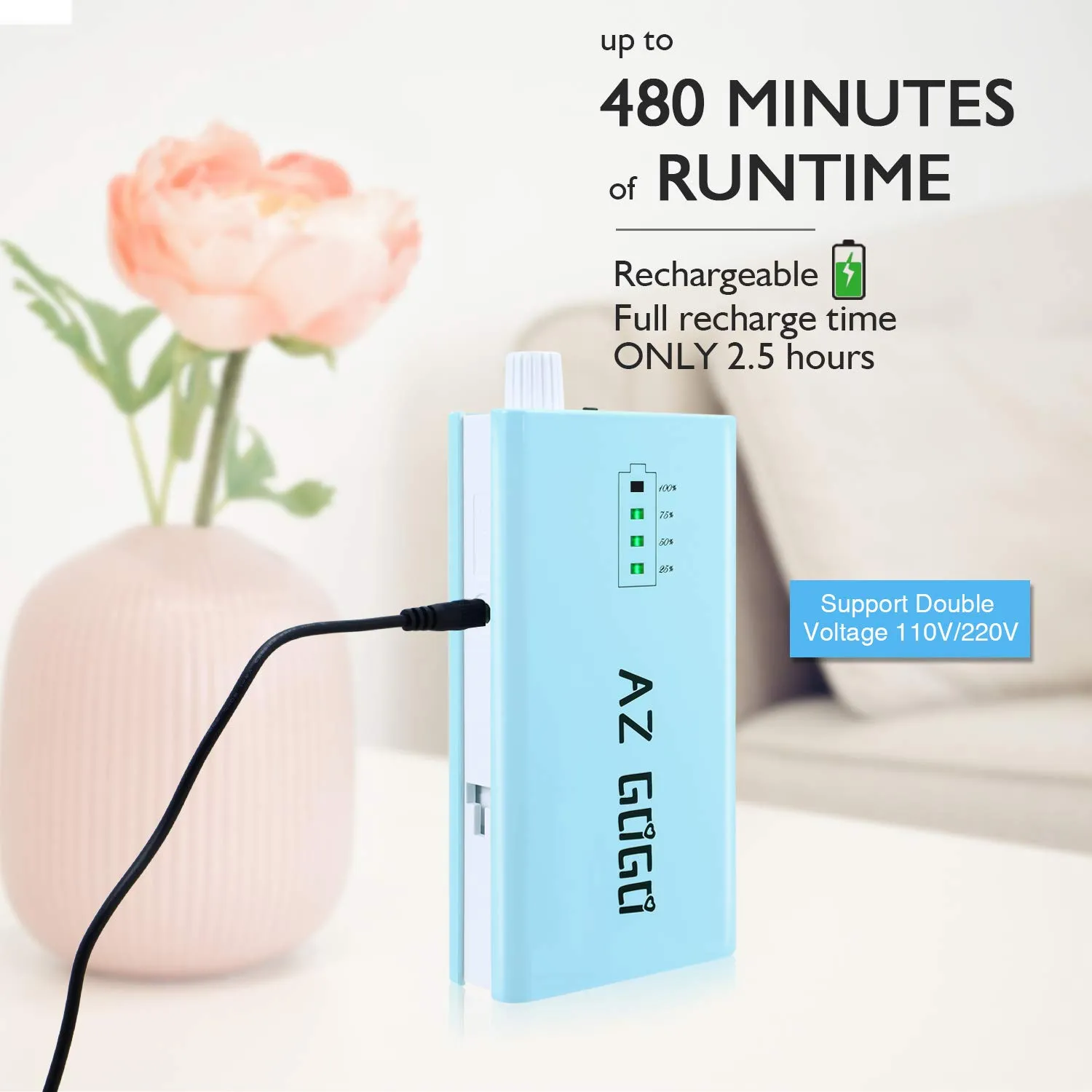 30000RPM Portable Nail Drill Machine, AZ GOGO Professional Rechargeable Electric Efile Nail Drill for Acrylic Gel Nails, Manicure/Pedicure, Polishing, Cuticle - Salon or Home UseBlue
