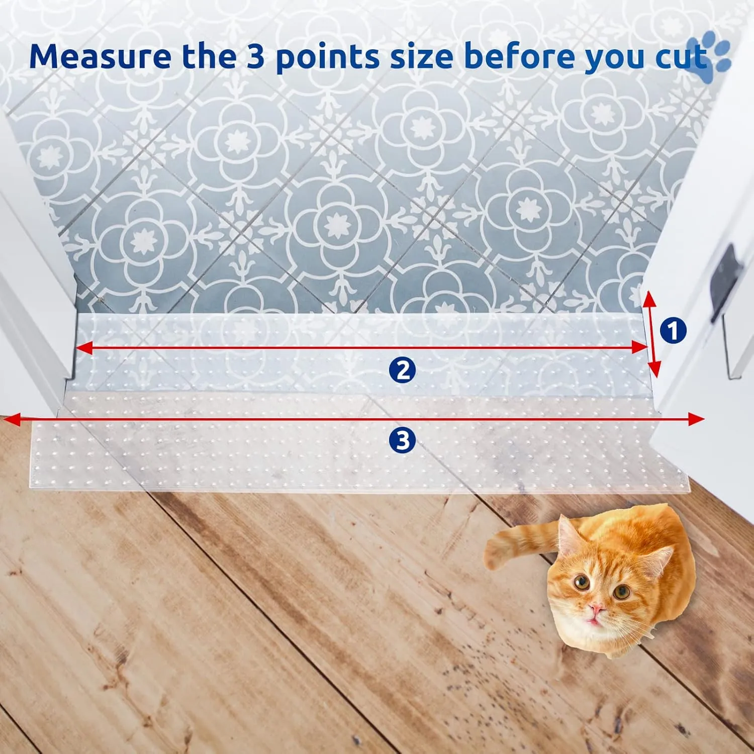 3.6FT Carpet Protector for Cats,Non Slip Cats Scratch Protectors for Pets,Carpet Scratch Stopper from Cat/Dog Scratching with Non-Slip Nail for Doorway Saver DIY Cut