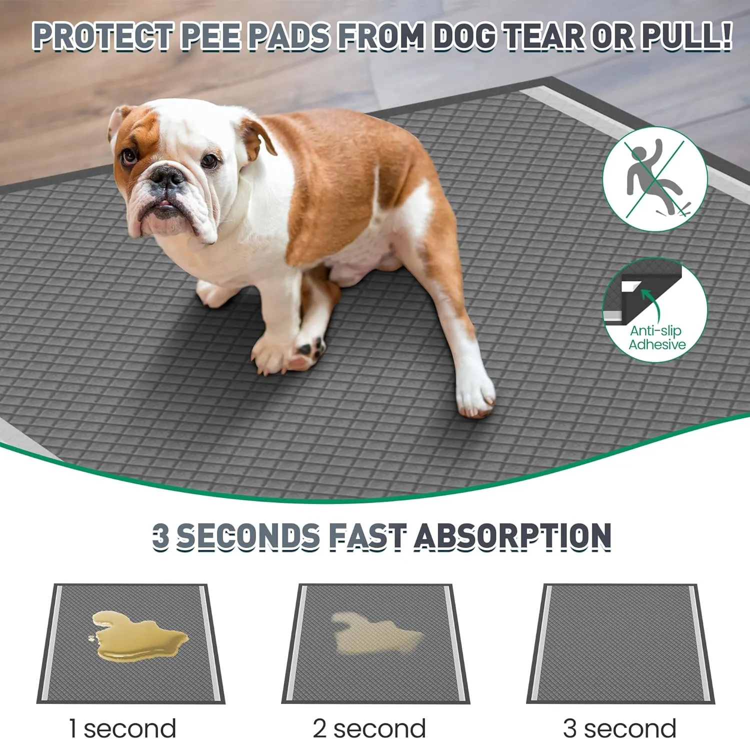 36"x36" Activated Charcoal Pee Pads for Dogs , 50 Count, Extra Large, Super Absorbent, Leakproof and Odor Resistant, Disposable Puppy Pads, Pet Training Pads, Potty Pads