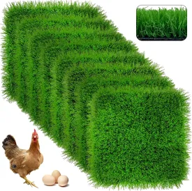 8 Pack Chicken Nesting Pads-1212",Washable Thicken Artificia Grass Nesting Box Liners Pee Pads Reusable Laying Eggs Bedding for Chickens Coop Pet Outdoor Indoor