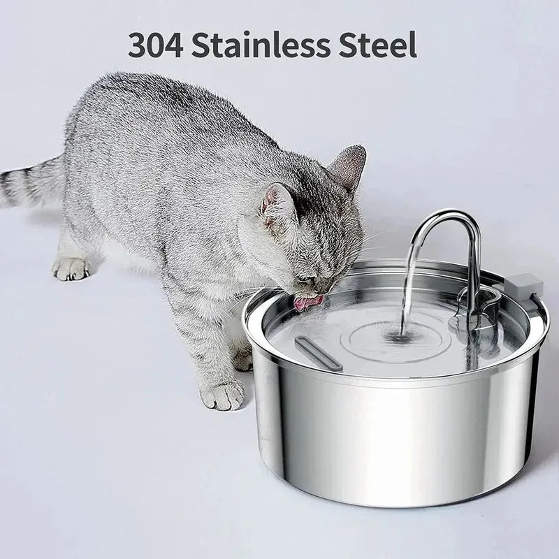 Automatic Stainless Steel Water Fountain for Cats & Dogs