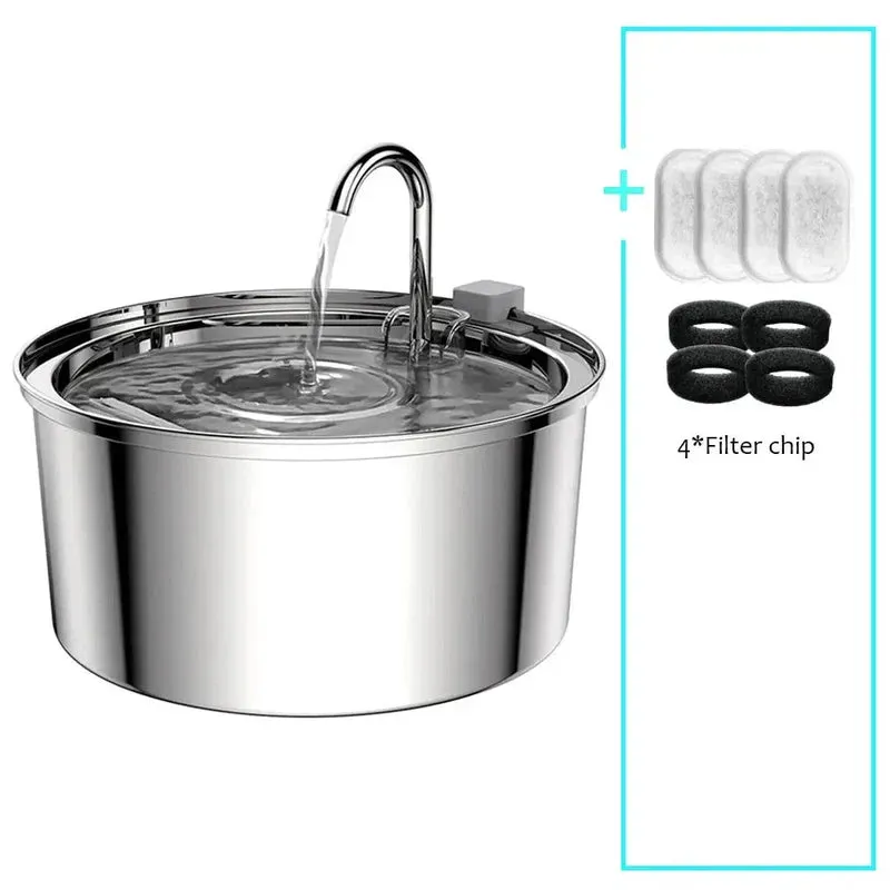 Automatic Stainless Steel Water Fountain for Cats & Dogs
