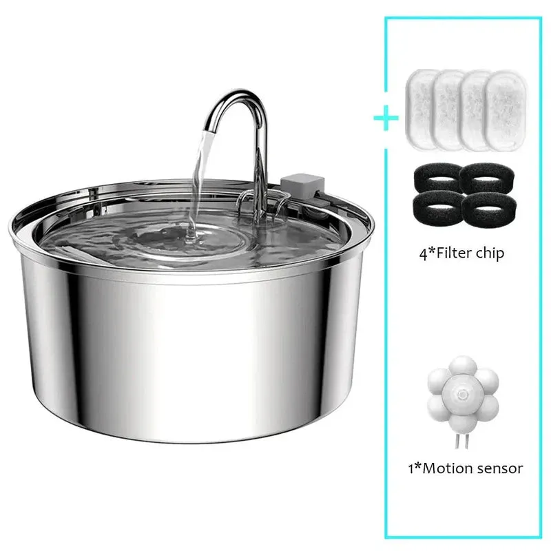 Automatic Stainless Steel Water Fountain for Cats & Dogs