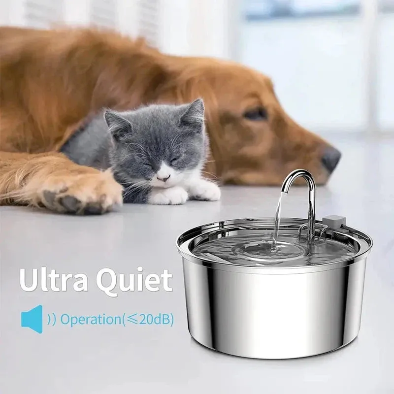 Automatic Stainless Steel Water Fountain for Cats & Dogs