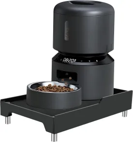 Beautyflier Raised Dog Feeder Stand Elevated Holder for Automatic Cat & Dog Feeders Pet Water Bowl Dispenser Stand Adjustable Fits Small Jugs Holds 5KG, Black (Holder ONLY)
