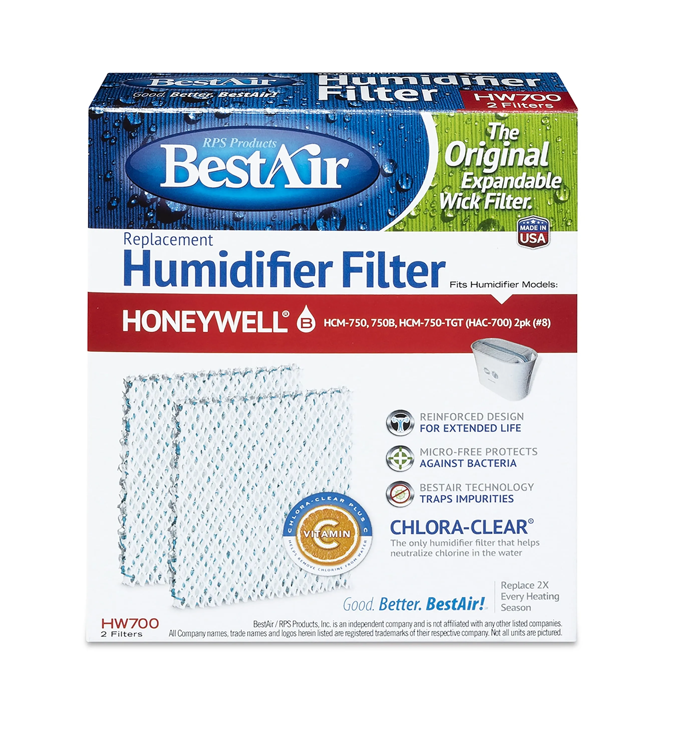 BestAir HW700  Humidifier Replacement Wick Filters for Honeywell