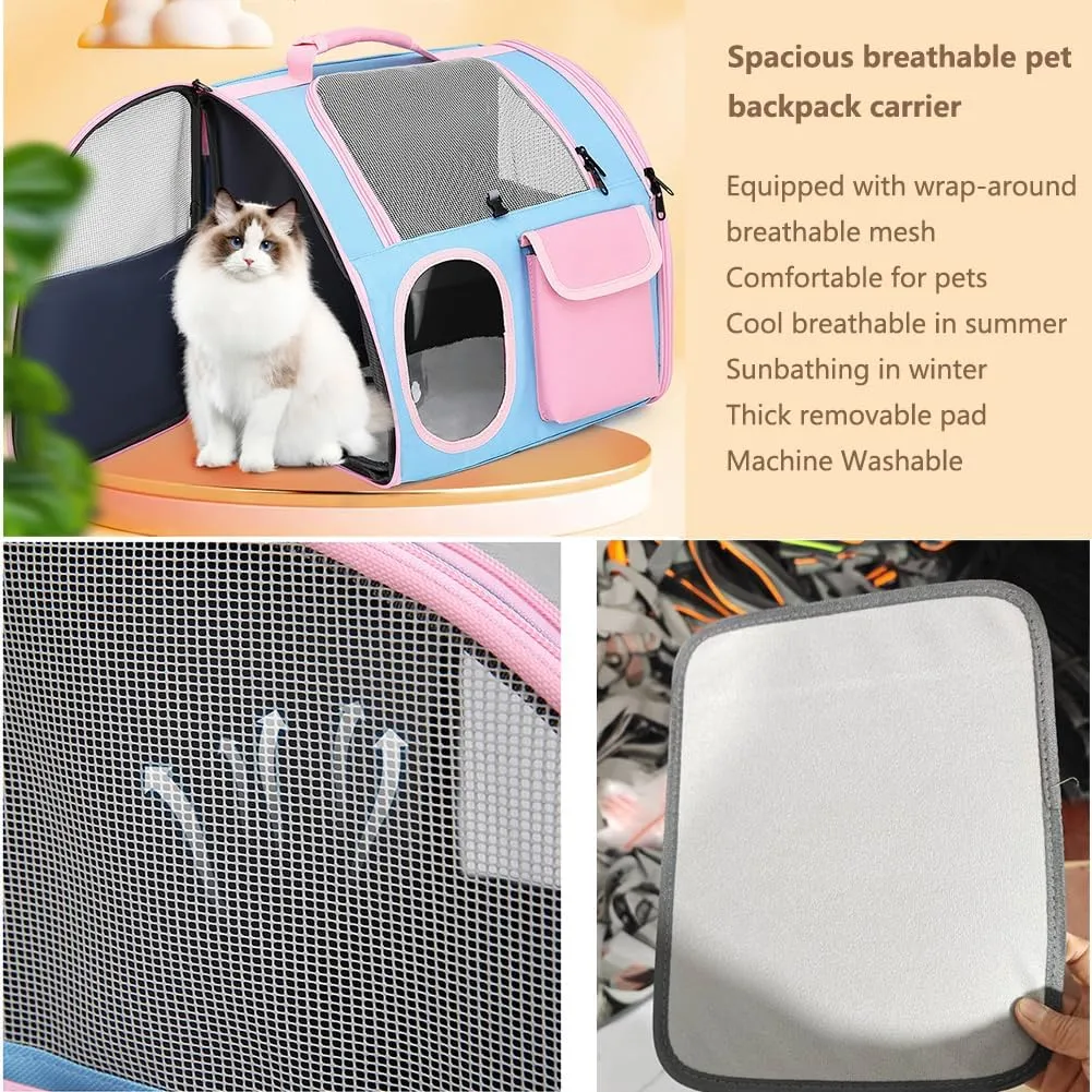 Cat Dog Carrier Backpacks,Pet Backpack Carrier, Bubble Backpack Pet Carriers with Breathable Mesh for Cats Small Dogs Puppies Animals for Travel, Hiking, Camping or Outdoor Use (Yellow)