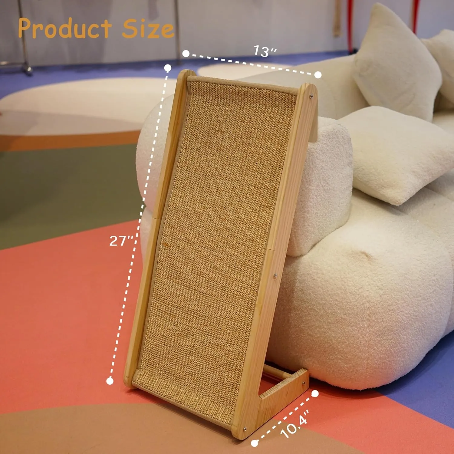 Cat Scratcher, L Shape Scratcher for Indoor Cats, Sisal Scratching Borad, Protecting Furniture Cat Scratch Pad, Cat Scratching with Catnip, Large