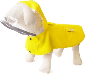 Dog Raincoat,Waterproof Rain Poncho with Hoodie, High Reflective Adjustable Pet Rain Jacket with Leash Hole for Small Medium and Large Dogs (Yellow, Medium)