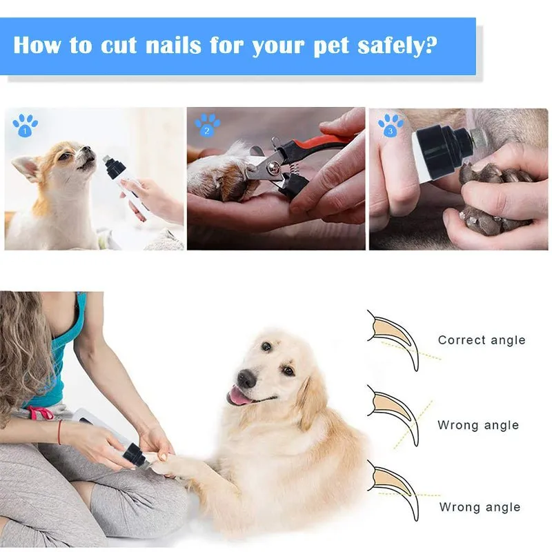 Electric Dog Cat Nail Clippers, Quiet Trimmer Grinder for Small Large Cats Dogs Breed