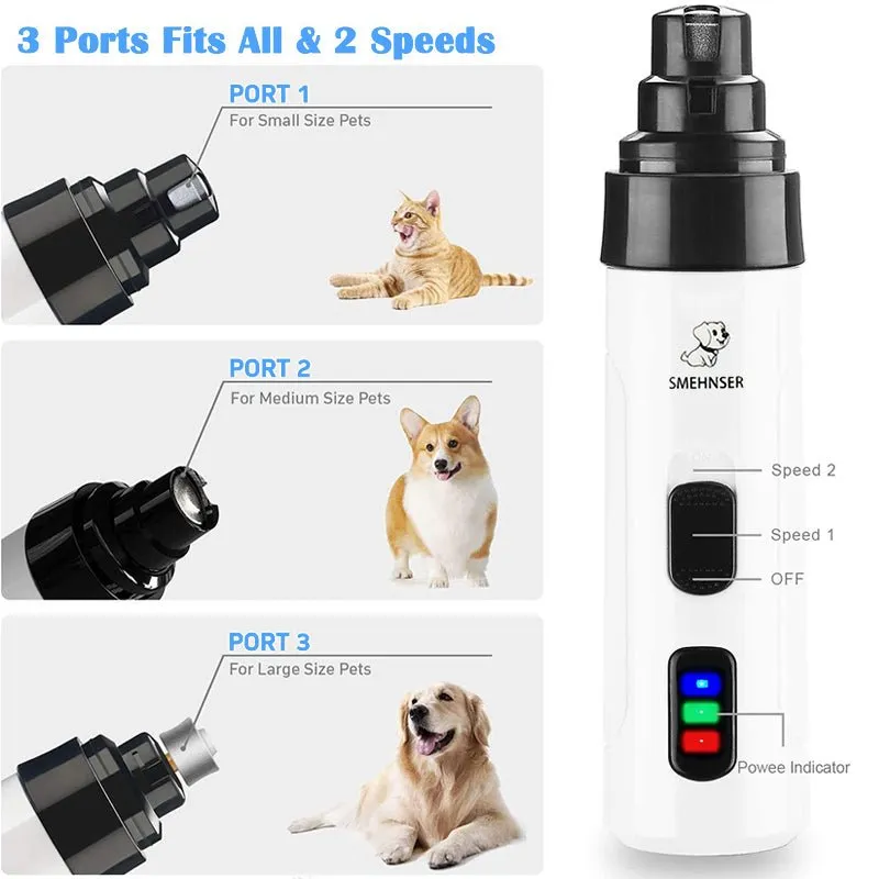 Electric Dog Cat Nail Clippers, Quiet Trimmer Grinder for Small Large Cats Dogs Breed