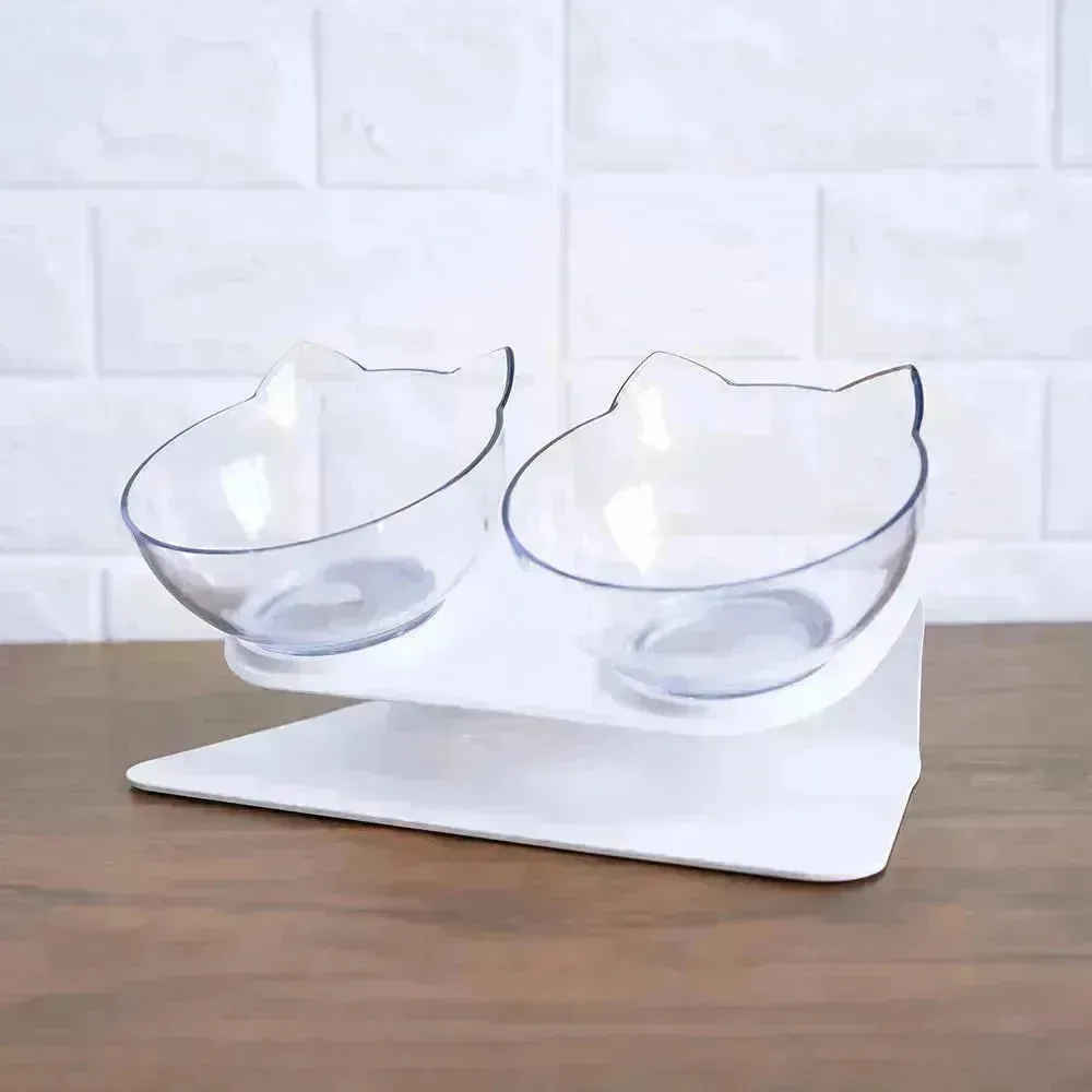 Elevated Double Food Bowl  for Pets Cat Dog Food and water Bowl