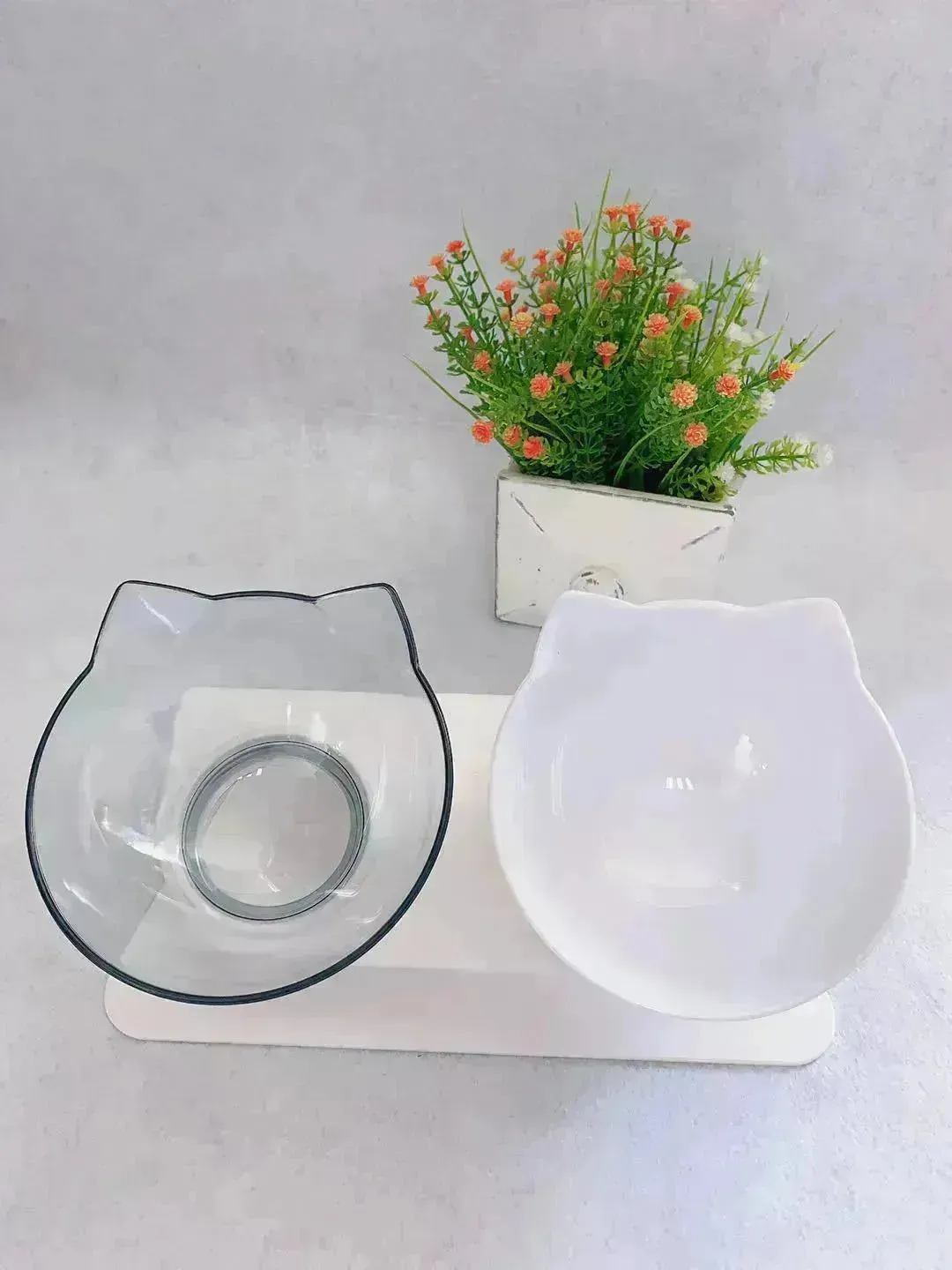 Elevated Double Food Bowl  for Pets Cat Dog Food and water Bowl