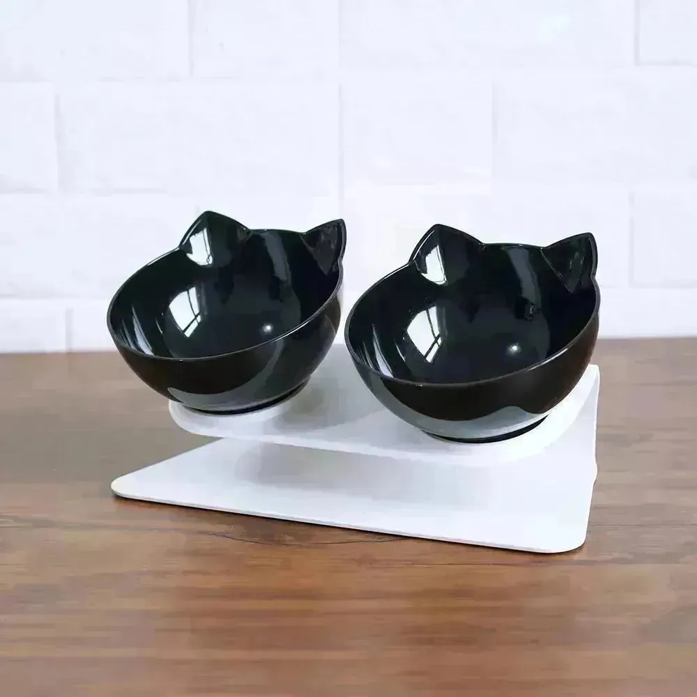 Elevated Double Food Bowl  for Pets Cat Dog Food and water Bowl