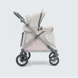 Familidoo Q1 Multi-Use Kids Wagon Stroller  Foldable, Lightweight & All-Terrain for Kids & Pets  5-Point Safety Harness, Rain Cover & Compact Travel Design  Supports Up to 132 lbs (Ash Rose)