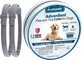Flea Collar for Dogs, Flea and Tick Prevention for Dogs Collar, Dog Flea and Tick Treatment, 2 Collars, 12 Months Prevention, One Size Fits All