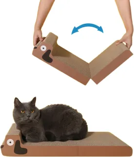 Foldable Cat Scratcher Pad 23.6x10 Long Lasting Recyclable Corrugated Cardboard Scratch Board for Indoor Cats