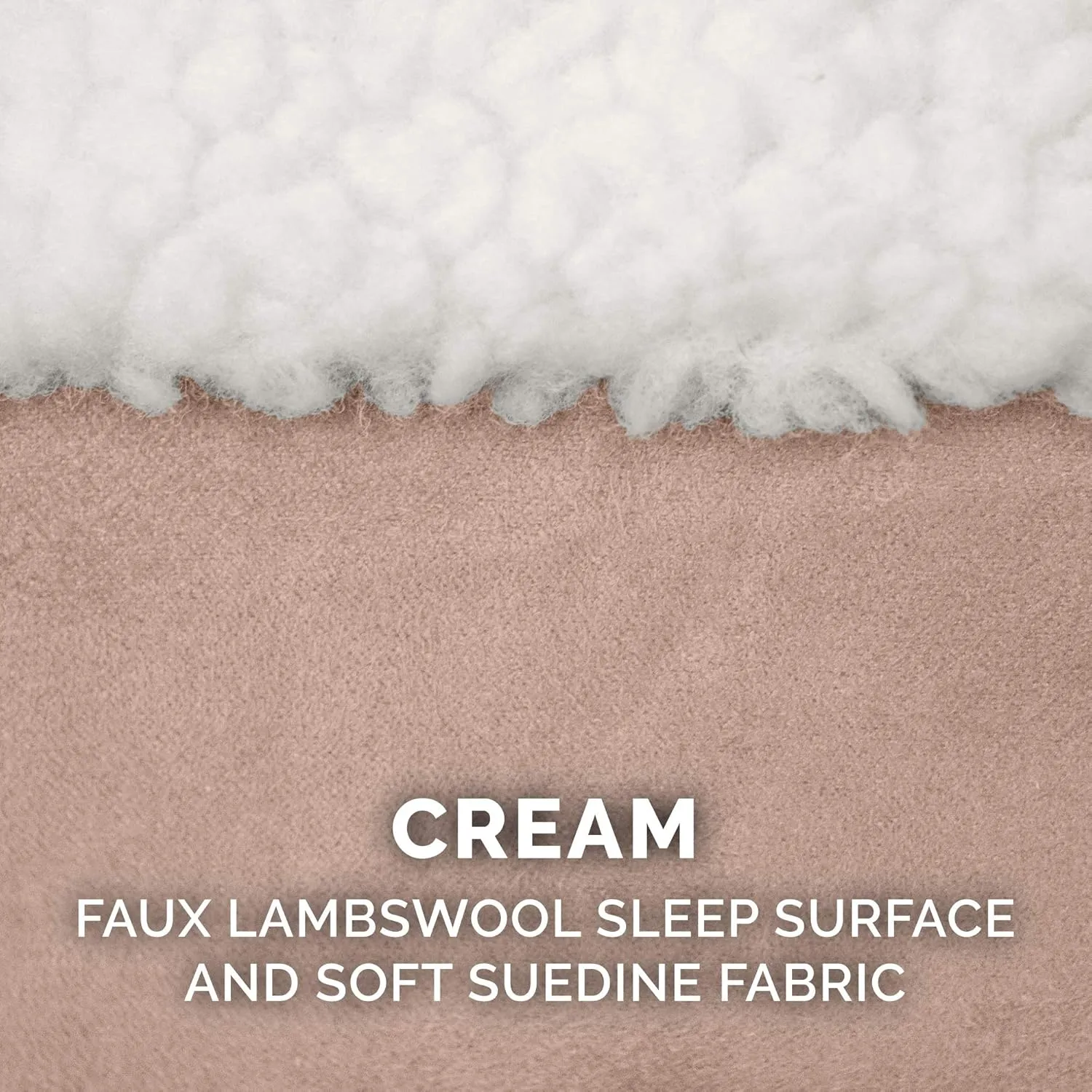 Furhaven 35" Round Memory Foam Dog Bed for Large/Medium Dogs w/ Removable Washable Cover, For Dogs Up to 50 lbs - Sherpa & Suede Snuggery - Cream, 35-inch