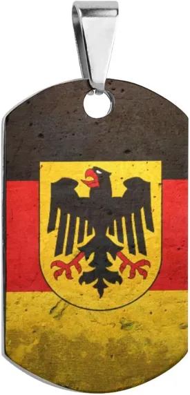 German Flag with The German Eagle Customized Pet ID Tags Stainless Steel Dog Tags Cute Pattern Print Design