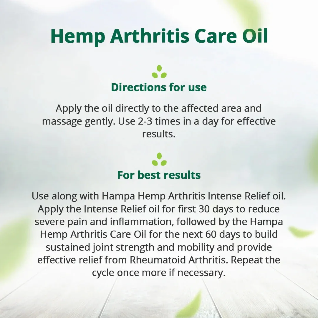Hampa Hemp Arthritis Intense Relief Oil 50ml   Hampa Hemp Arthritis Care Oil 100ml