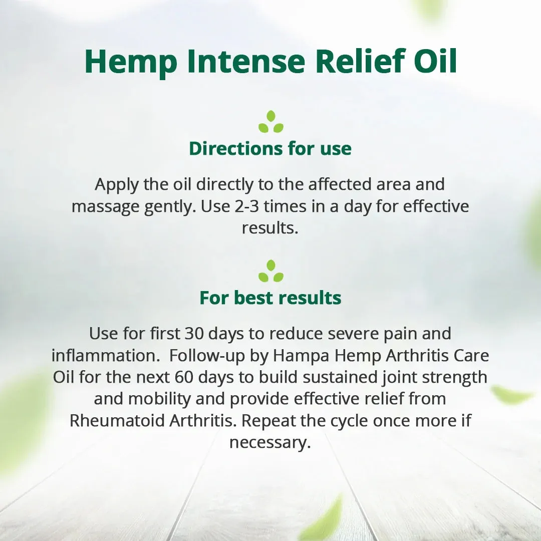 Hampa Hemp Arthritis Intense Relief Oil 50ml   Hampa Hemp Arthritis Care Oil 100ml