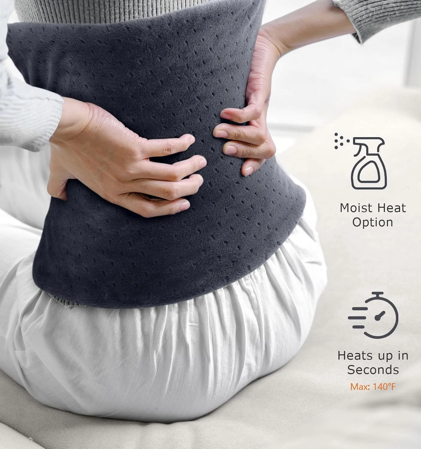 Heating Pad for Back Pain & Cramps - Electric Heating Pads for Neck, Shoulder, Fathers Mothers Day Gifts for Women, Men, Dad, Mom, Auto-Off,Machine Washable, Moist Dry Heat Options, Extra Large 12x24
