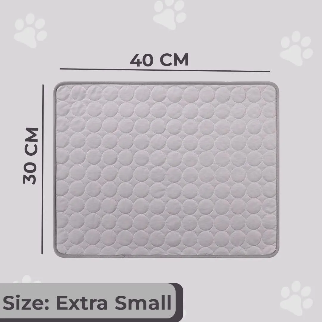 Kuber Industries Rectangular Dog & Cat Bed|Premium Cool Ice Silk Polyester With Bottom Mesh|MultiUtility Self-Cooling Pad For Dog & Cat|Light-weight & Durable Dog Bed|ZQCJ001DG-XS|Dark Grey(Pack Of 3)