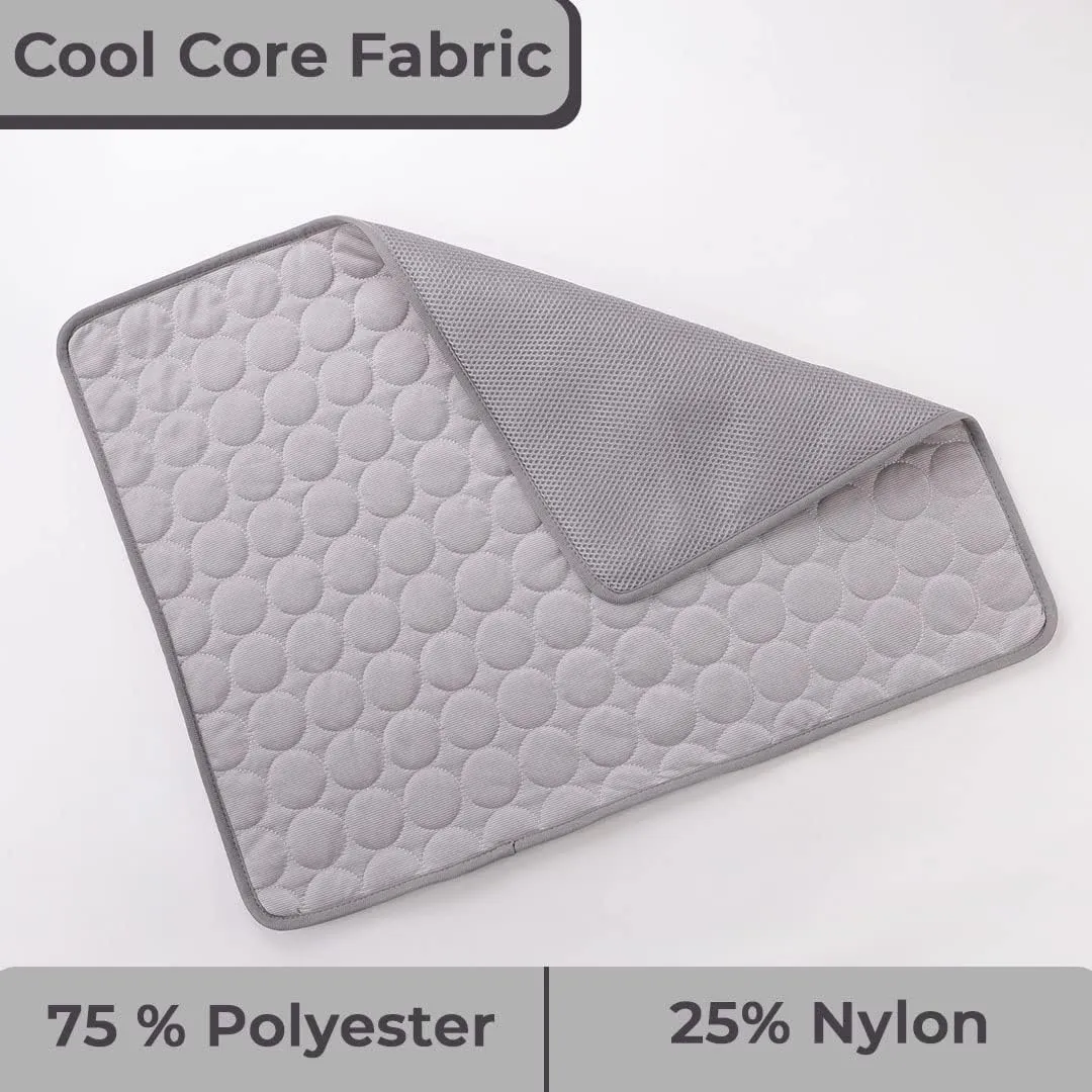 Kuber Industries Rectangular Dog & Cat Bed|Premium Cool Ice Silk Polyester With Bottom Mesh|MultiUtility Self-Cooling Pad For Dog & Cat|Light-weight & Durable Dog Bed|ZQCJ001DG-XS|Dark Grey(Pack Of 3)