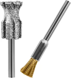 LENONG Fast Cooling Pet Nail Grinder Tip Sawtooth Bit, Anti-Clogging Diamond Dog Nail Grinder Head with Steel Brush for 1/8" Dremel Rotary Tools and Most Brands