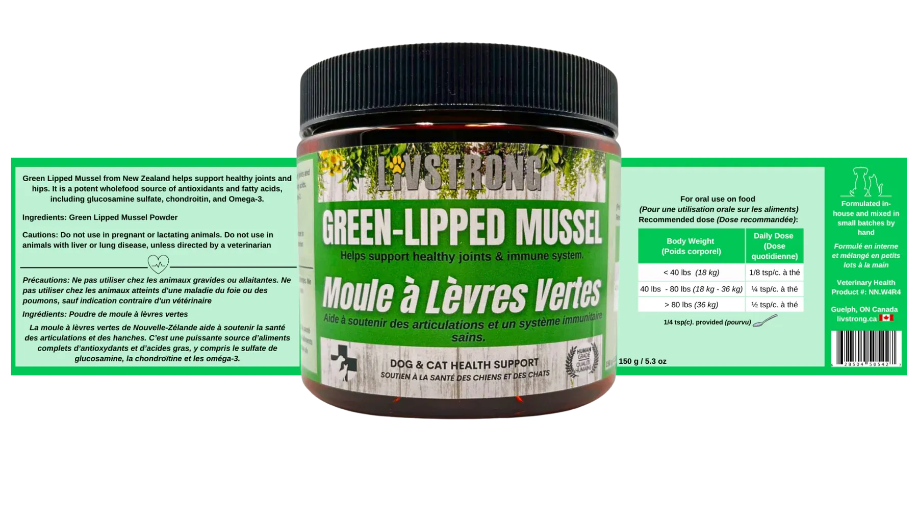 Livstrong Green Lipped Mussel 150g