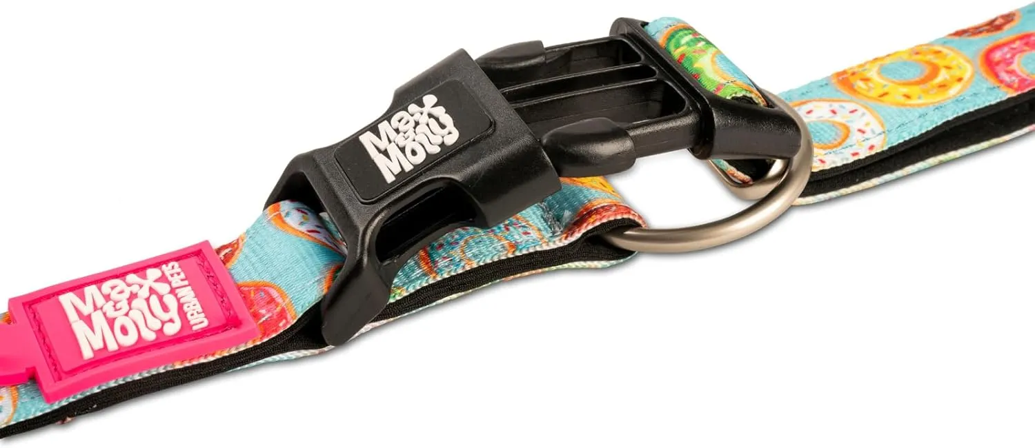 Max & Molly Ultra Comfortable Padded Neoprene Sport Dog Collar with Smart Id Tag, Classic Donuts S (DONUTCOLS),Small