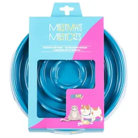 Messy Mutts Interactive Slow Feeder Dog & Cat Bowl Blue