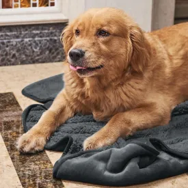 NICETOWN Dog Bed Covers Pads Puppy Pads Washable Mats for Dog Couch Protection Super Soft Pet Covers Reversible Sherpa Fleece Blanket for Large, Pet Lovers Present, 50" x 60", Grey