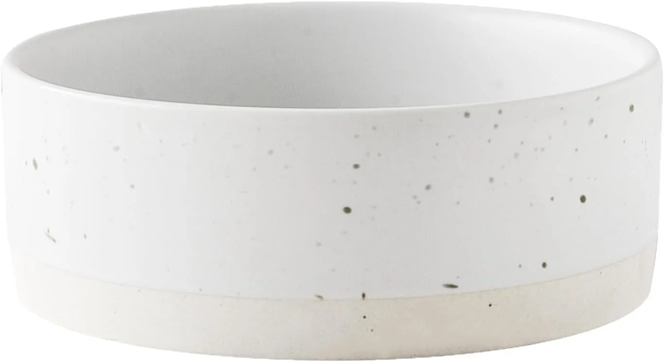 Oslo Ceramic Dog Bowl - 6'' Dog Food Water Bowl for Medium and Large Dogs, Heavy Duty Non-slip Dog Dish, Modern Scandi-Style Stoneware Pet Feeder Bowl, Dishwasher Safe (30Oz, White)