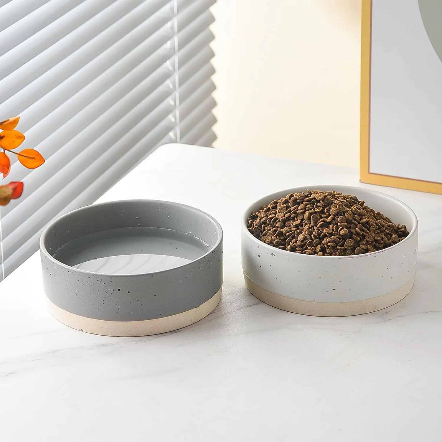 Oslo Ceramic Dog Bowl - 6'' Dog Food Water Bowl for Medium and Large Dogs, Heavy Duty Non-slip Dog Dish, Modern Scandi-Style Stoneware Pet Feeder Bowl, Dishwasher Safe (30Oz, White)