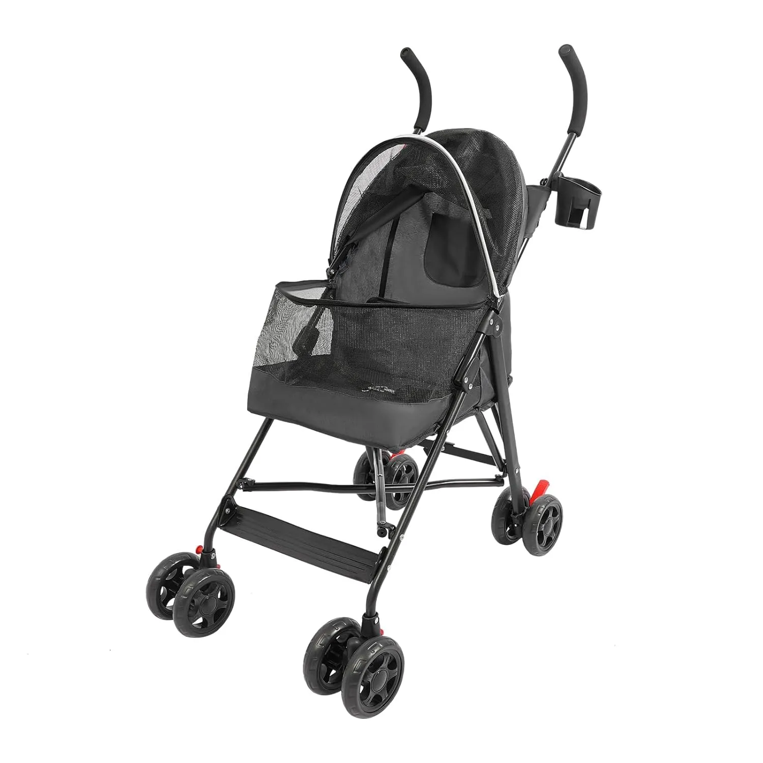 Pet Travel Stroller, Pet Stroller Made of Oxford Cloth, Spray Molding Foldable Pet Stroller 22 * 18 * 38in (Black)