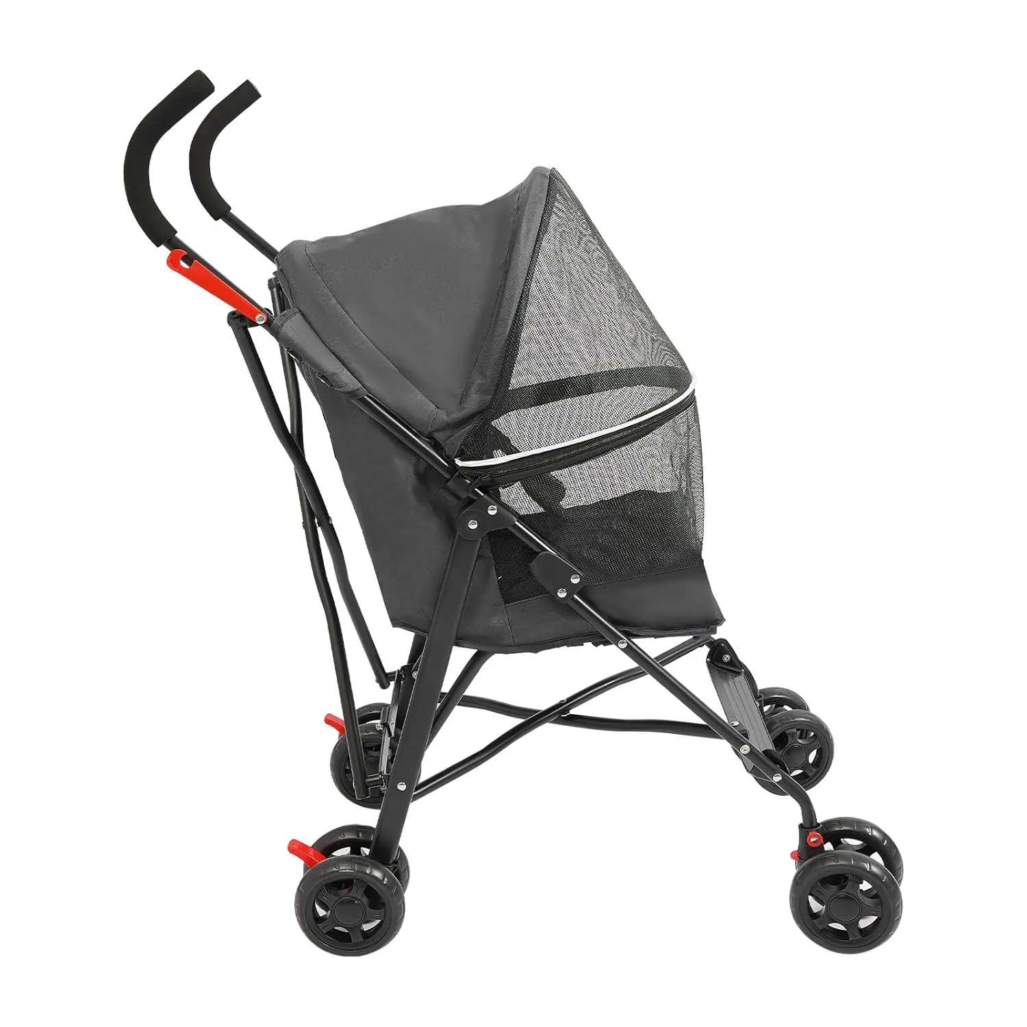 Pet Travel Stroller, Pet Stroller Made of Oxford Cloth, Spray Molding Foldable Pet Stroller 22 * 18 * 38in (Black)
