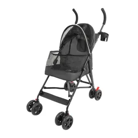 Pet Travel Stroller, Pet Stroller Made of Oxford Cloth, Spray Molding Foldable Pet Stroller 22 * 18 * 38in (Black)