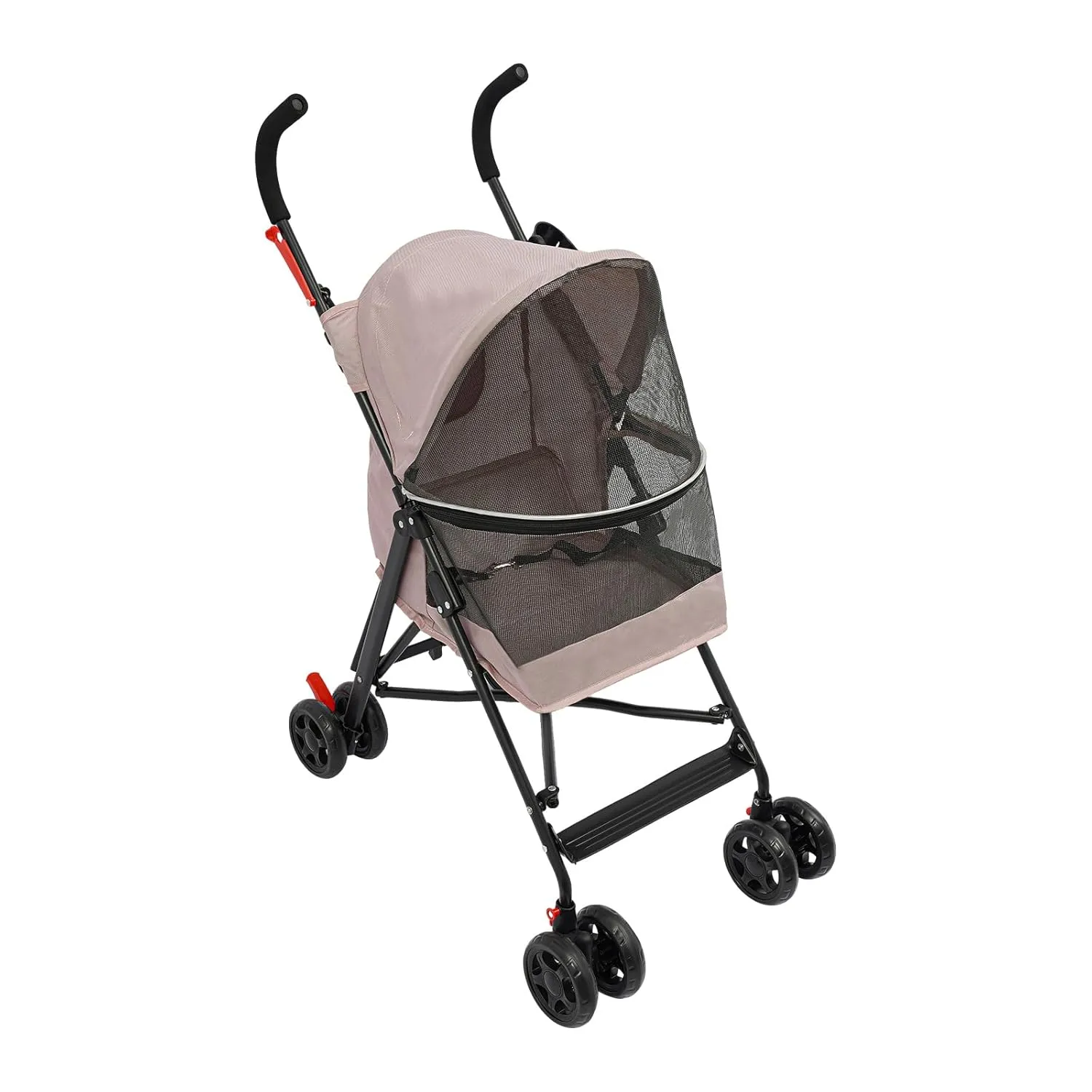 Pet Travel Stroller, Pet Stroller Made of Oxford Cloth, Spray Molding Foldable Pet Stroller 22 * 18 * 38in (Pink)
