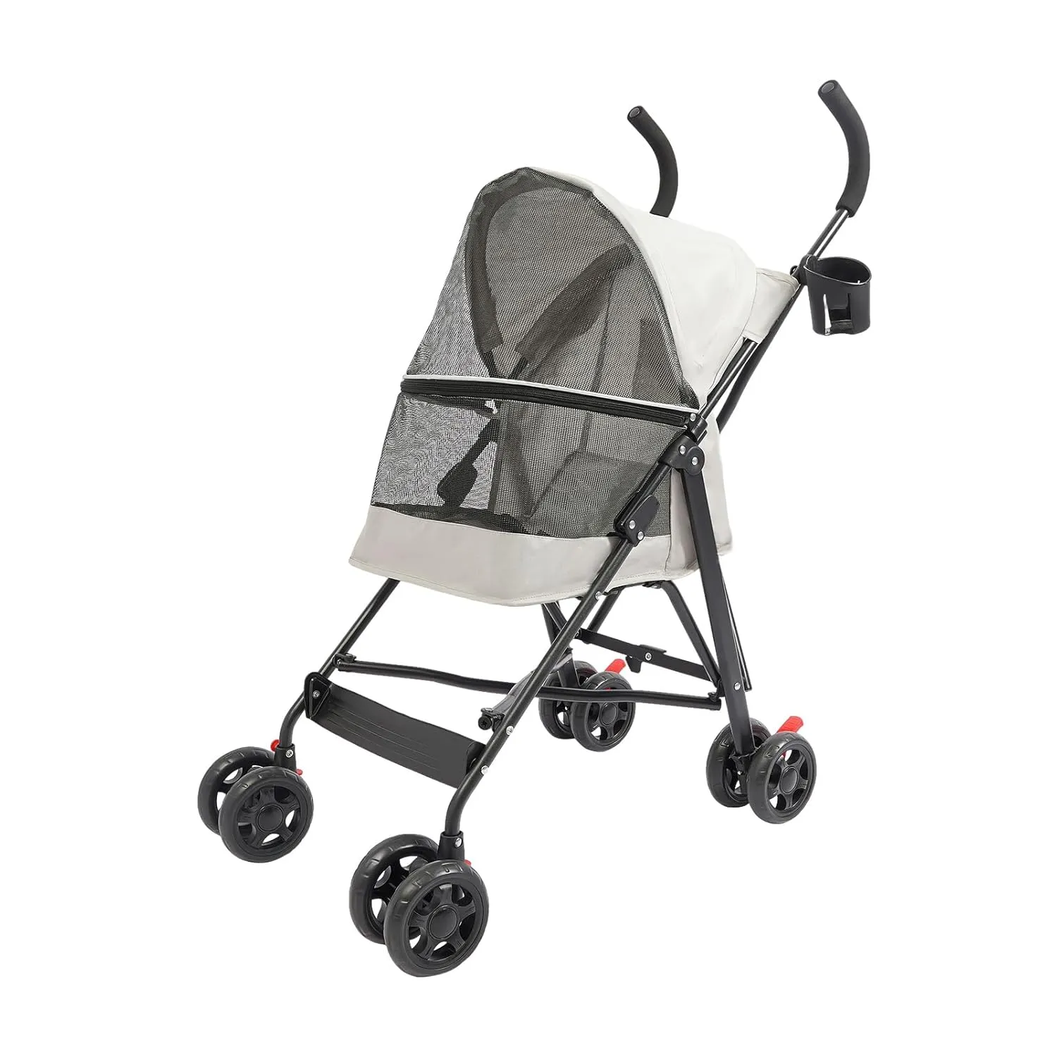 Pet Travel Stroller, Pet Stroller Made of Oxford Cloth, Spray Molding Foldable Pets Strollers 22 * 18 * 38in (Gray)
