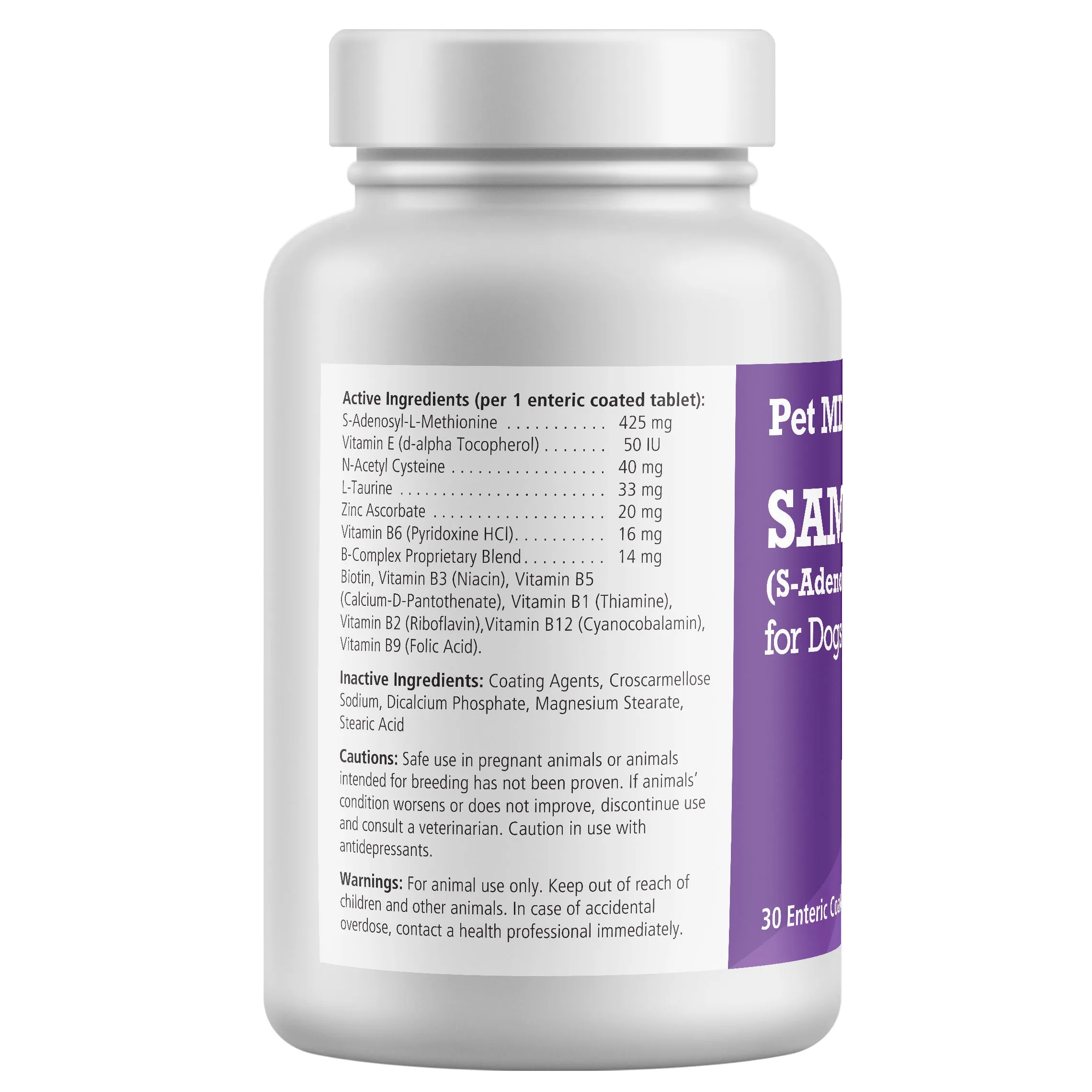 SAMe Plus S-Adenosyl 425mg Liver Supplement for Dogs - 30 Count