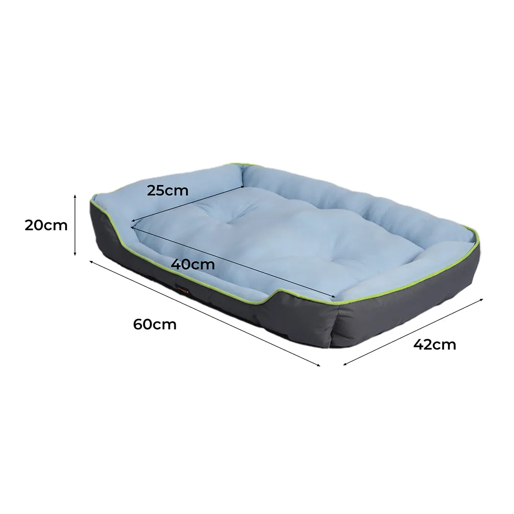 SMALL Dog Beds Pet Cooling Sofa Mat Bolster - Grey