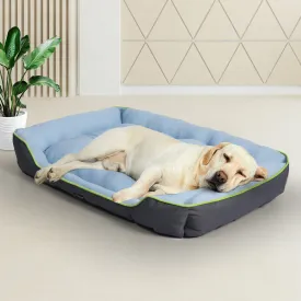 SMALL Dog Beds Pet Cooling Sofa Mat Bolster - Grey