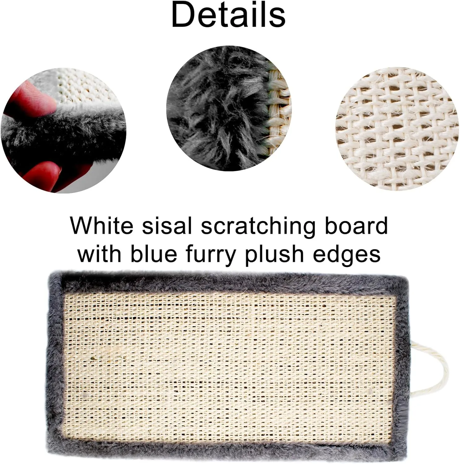 SnowTing Hanging Cat Scratching Pad Plush Cats Scratcher Sisal Mat with Hanging Rope Floor or Wall Mount Use for Indoor Kitty's Health Good Behavior Meet Kitten Grinding Claws Nature Instincts (Black)