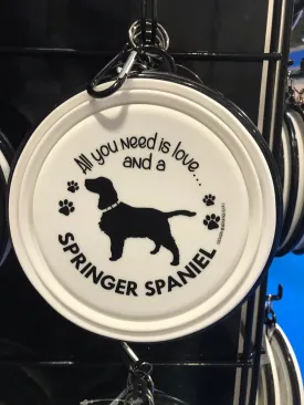 Springer Spaniel Collapsible Travel Bowl (large)