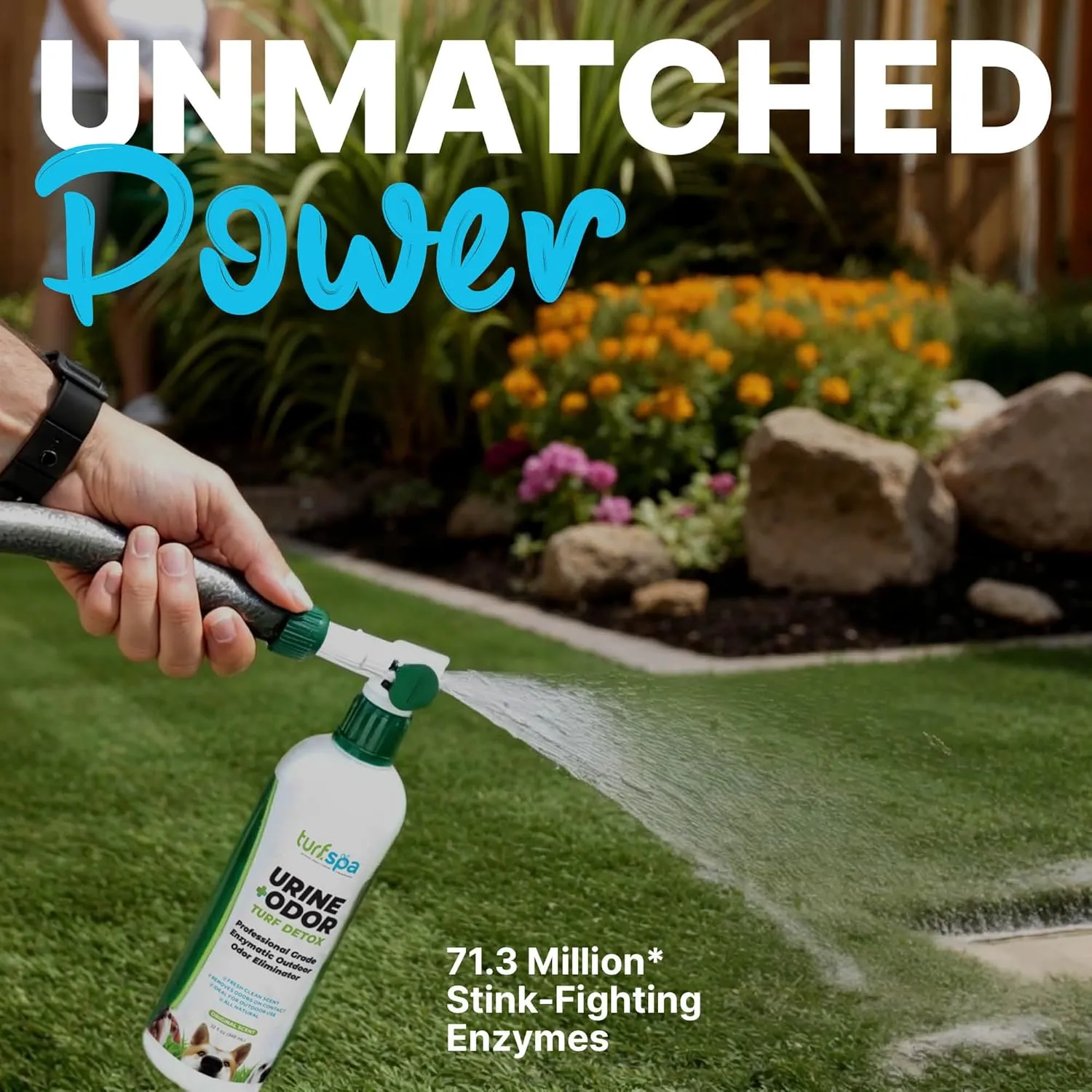 TurfSpa Urine & Odor Turf Detox, Pet Odor Elimiator for Home, Dog Urine Neutralizer for Lawn, Artificial Grass, Concrete, Rocks, Sod & Patios - 1 Gallon
