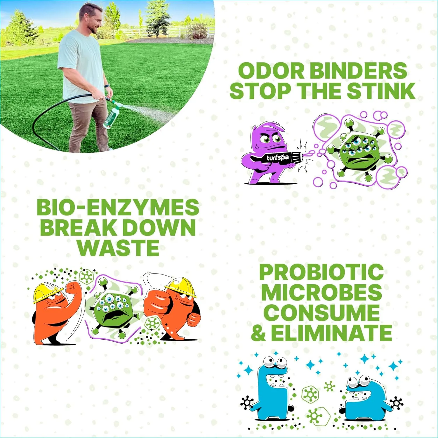TurfSpa Urine & Odor Turf Detox, Pet Odor Elimiator for Home, Dog Urine Neutralizer for Lawn, Artificial Grass, Concrete, Rocks, Sod & Patios - 1 Gallon