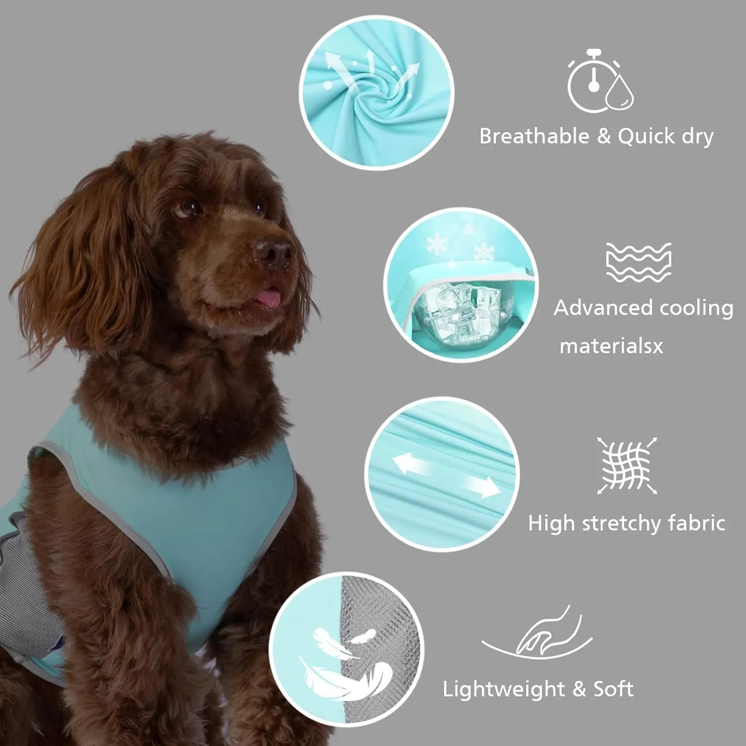 UPF 50  Sun Protection Sports Fan Pet T-Shirts,Quick-Dry Soft Dog Clothes for Large Breed Dogs Boy, Breathable Dog Tshirts with Reflective Strip Dog Vest Pet Apparel